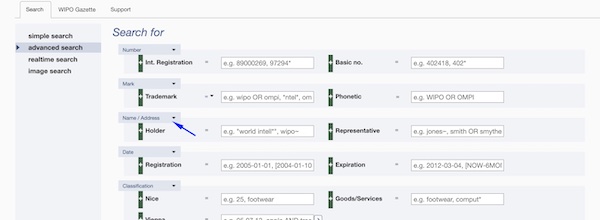 Advanced Search WIPO