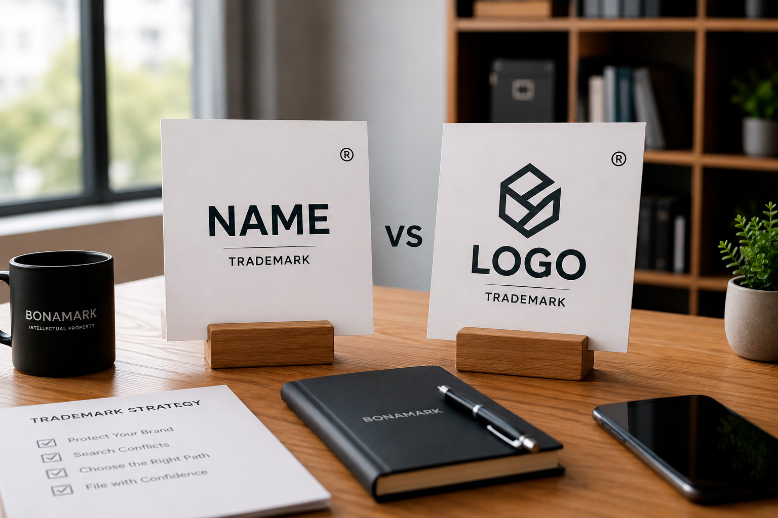 Name vs logo trademark comparison for business owners