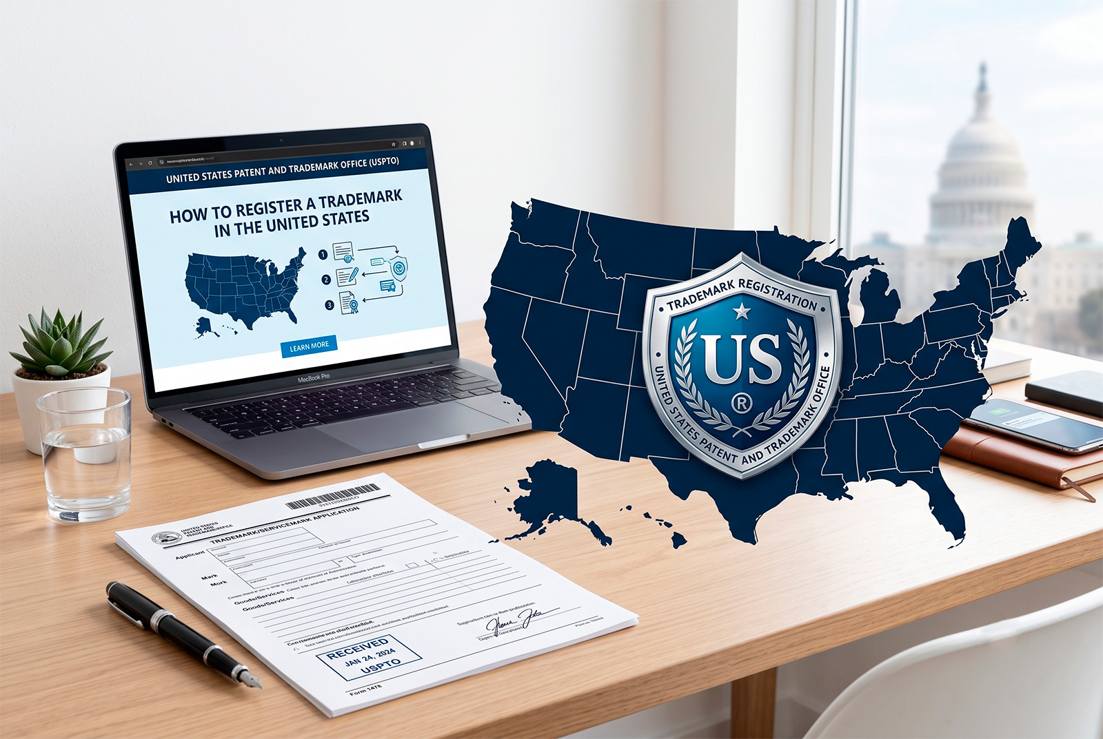 How to register a trademark in the United States guide illustration