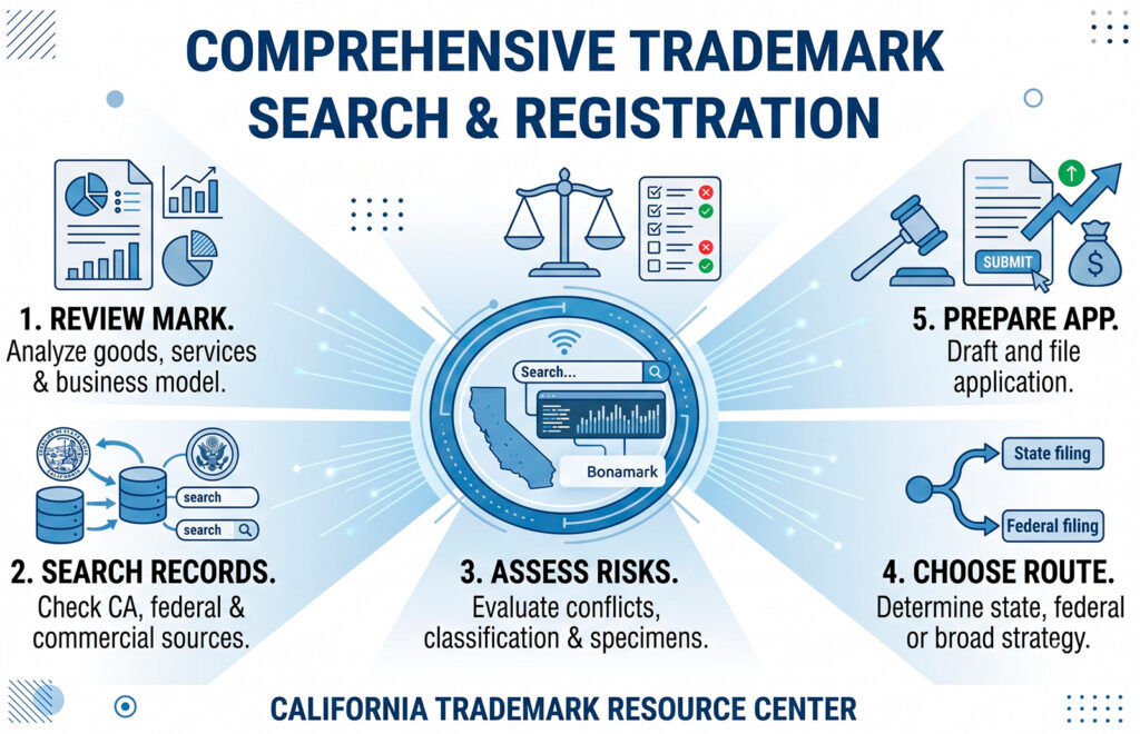 California trademark search and registration process steps