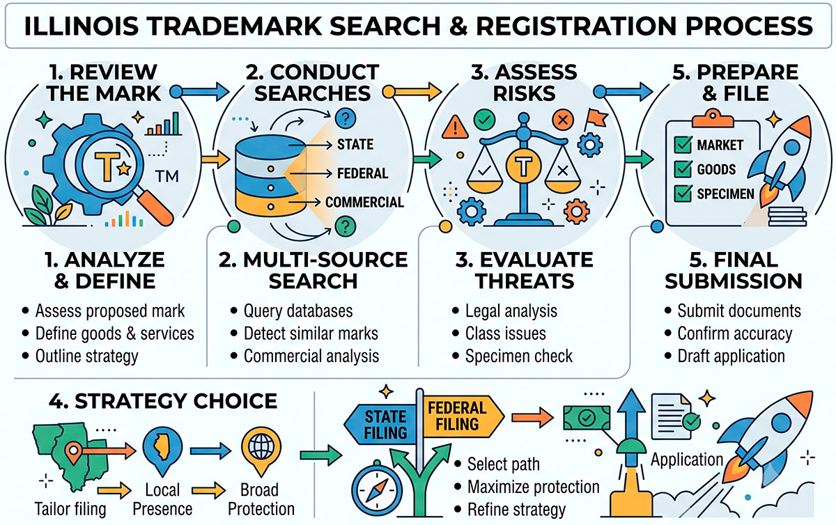 Illinois trademark search and registration process steps